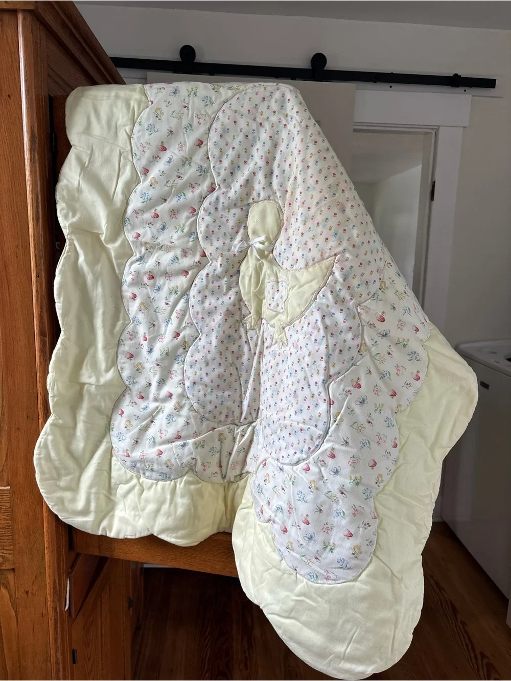 Yellow pastel vintage baby duck Baby Quilt